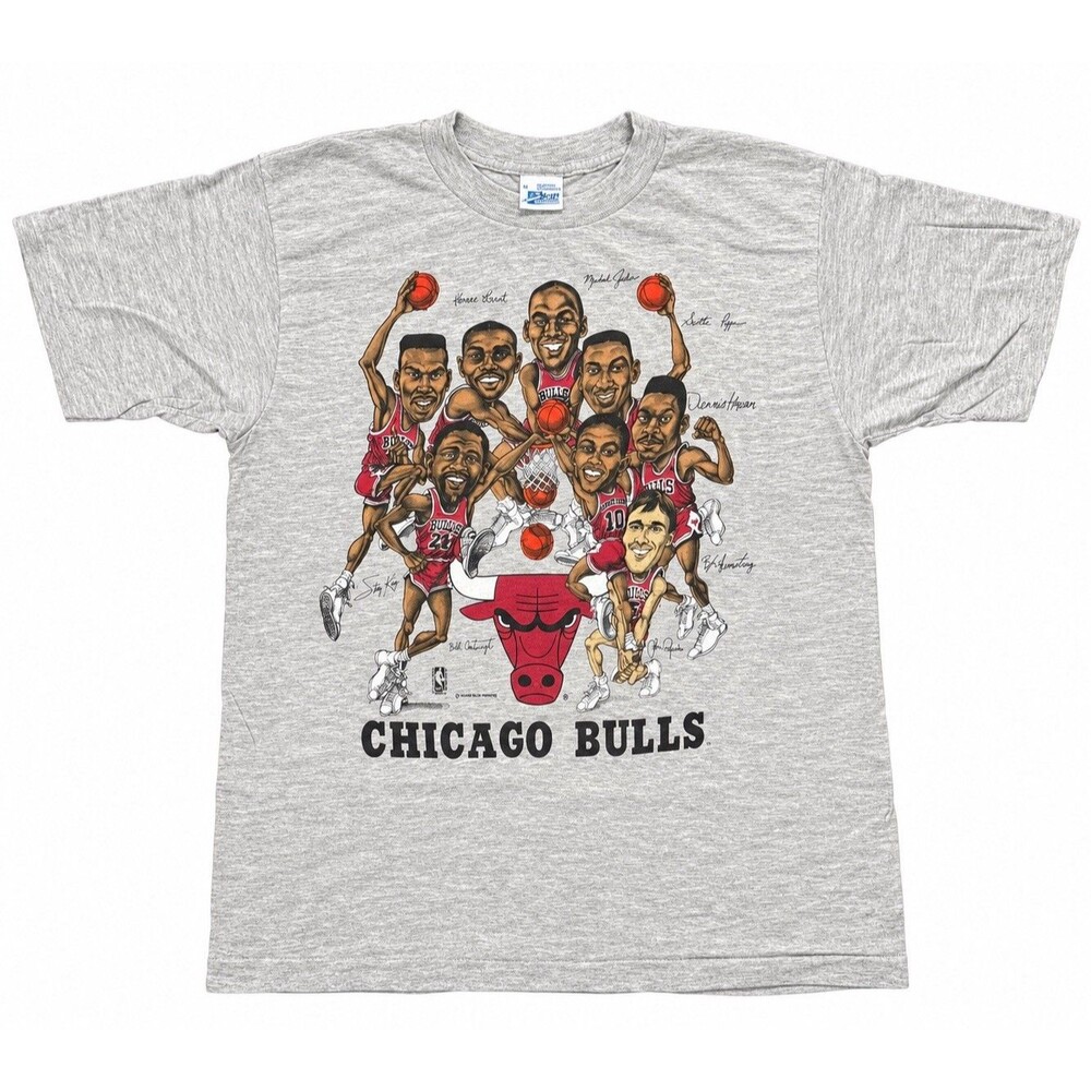 Vintage Chicago Bulls Salem Sportswear Michael Jordan Caricature Shirt Small 80s